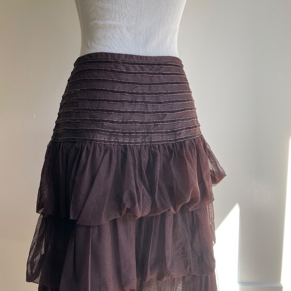 Tiered Tulle Knee Length Dressy Skirt - Picture 2 of 7